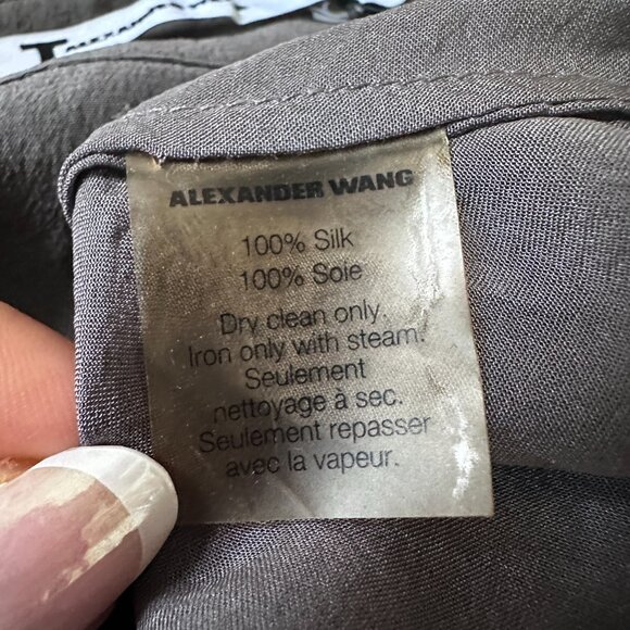 T by Alexander Wang Brown Taupe 100% Silk Sleeveless Midi Shirt Dress – XS - Picture 8 of 13